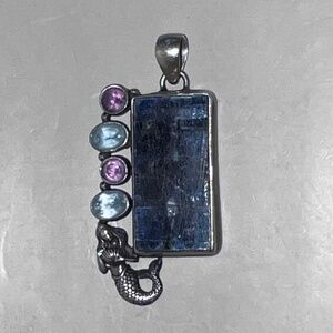 Sterling Silver Blue Kyanite Mermaid Pendant